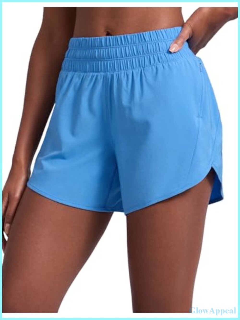 CRZ YOGA Athletic Shorts 5 Inch Mid Rise Dolphin Hem Running Workout
